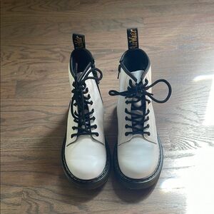 Dr. Martens White Boots with Black Accents